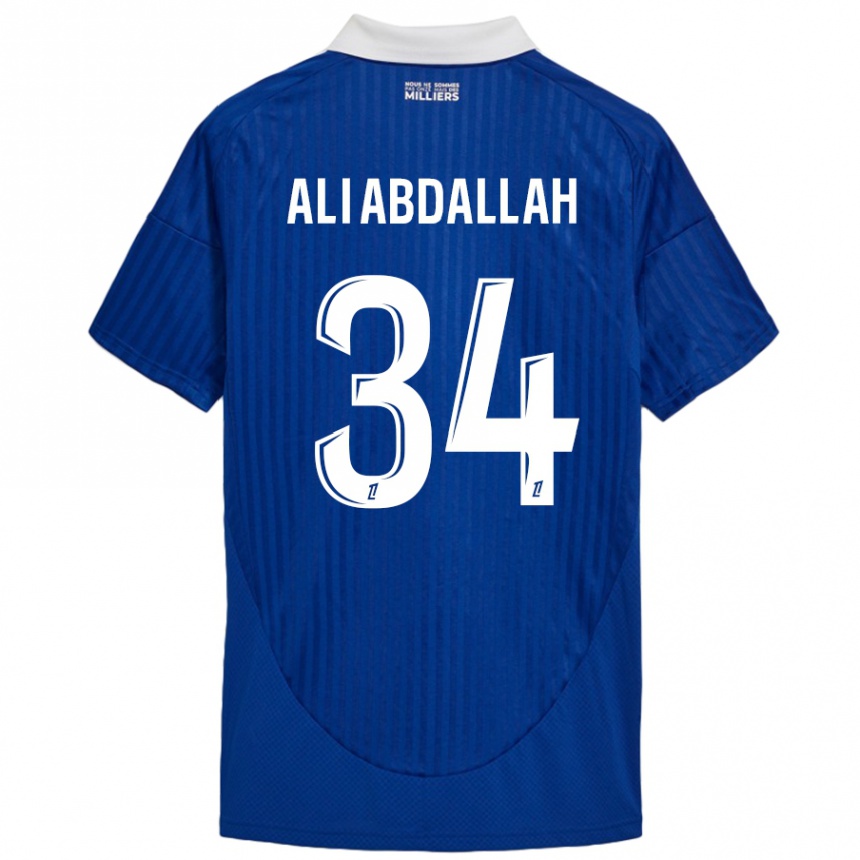 Kids Football Aboubacar Ali Abdallah #34 Blue White Home Jersey 2024/25 T-Shirt