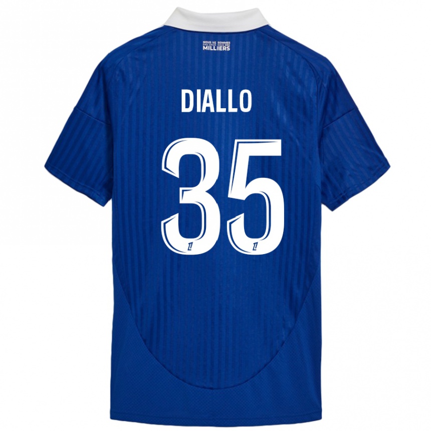 Kids Football Tidiane Diallo #35 Blue White Home Jersey 2024/25 T-Shirt