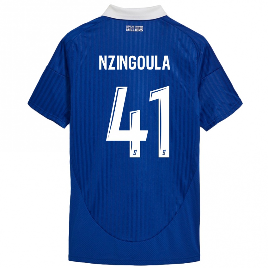 Kids Football Rabby Nzingoula #41 Blue White Home Jersey 2024/25 T-Shirt