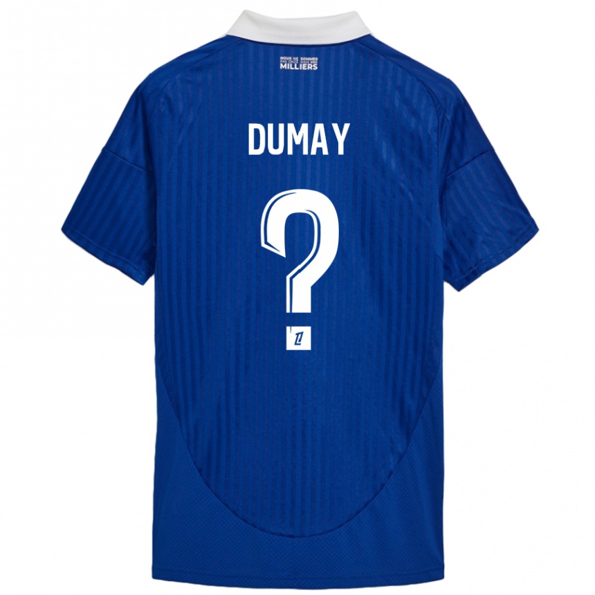 Kids Football Yoann Dumay #0 Blue White Home Jersey 2024/25 T-Shirt