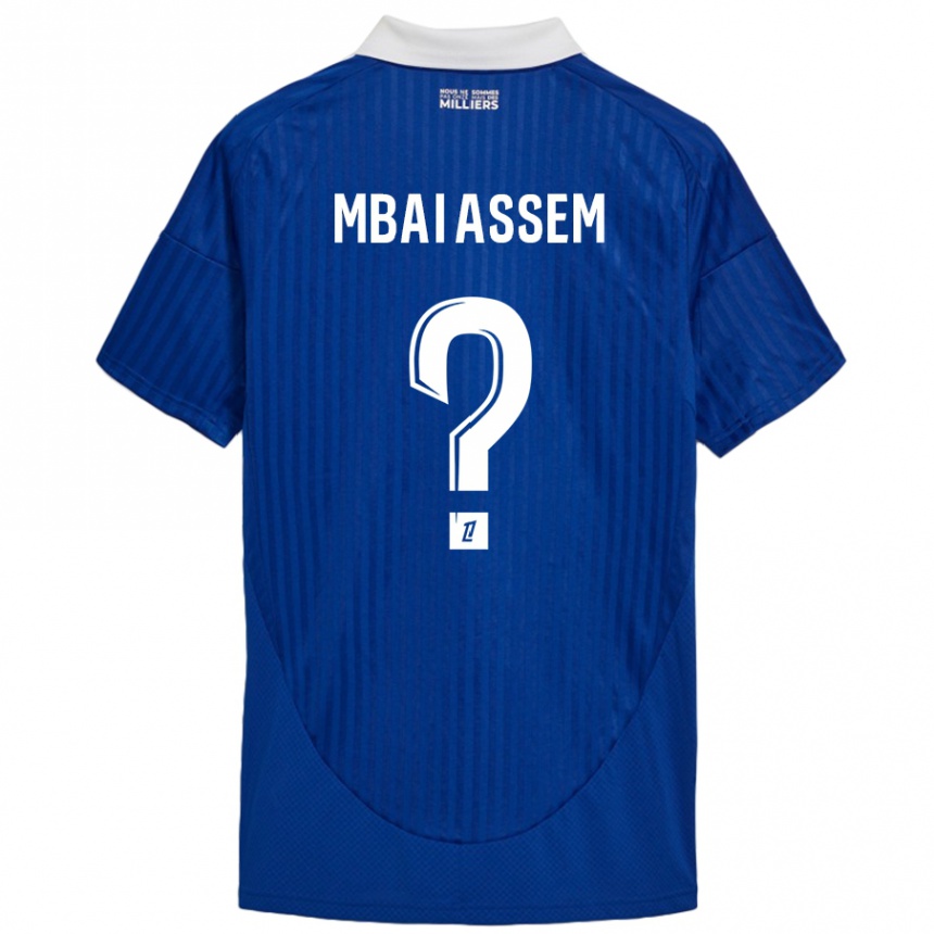 Kids Football Chris Mbaï-Assem #0 Blue White Home Jersey 2024/25 T-Shirt