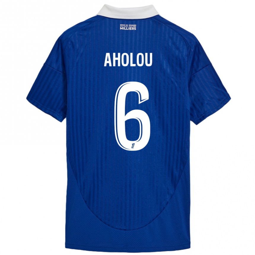 Kids Football Jean-Eudes Aholou #6 Blue White Home Jersey 2024/25 T-Shirt