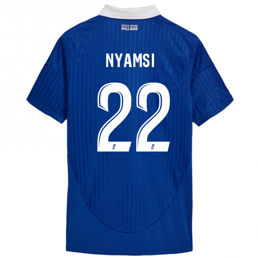 Kids Football Gerzino Nyamsi #22 Blue White Home Jersey 2024/25 T-Shirt