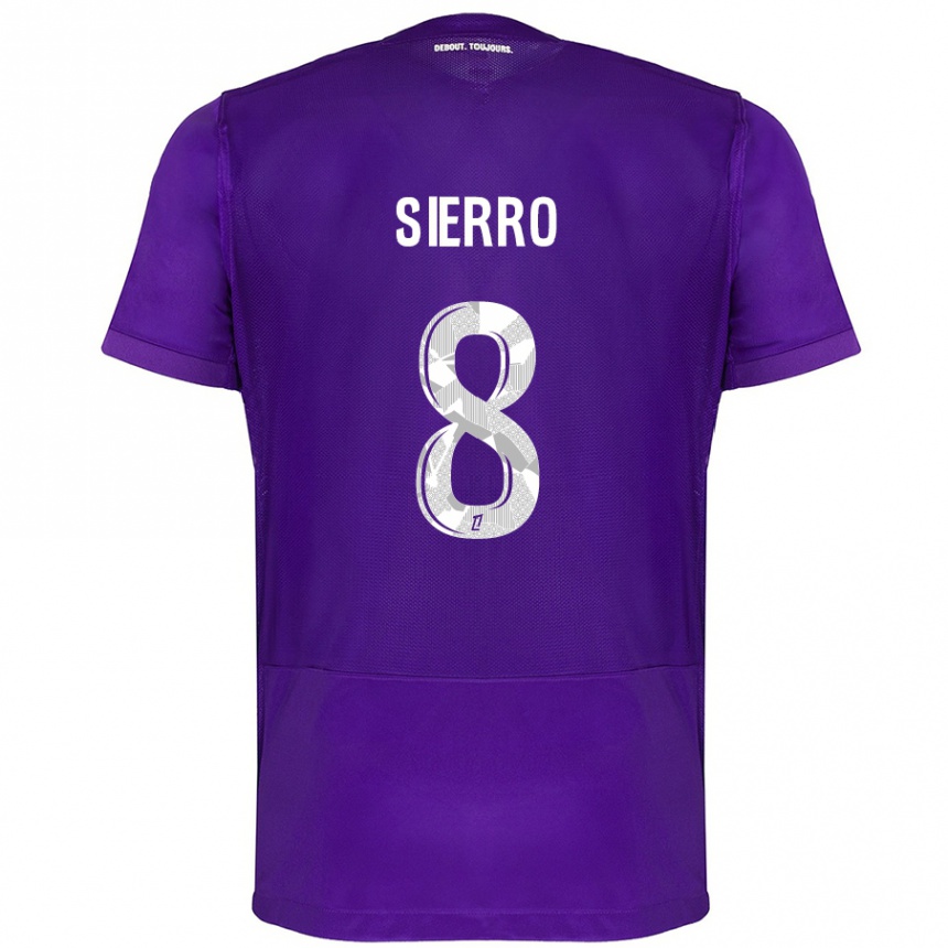 Kids Football Vincent Sierro #8 Purple White Home Jersey 2024/25 T-Shirt