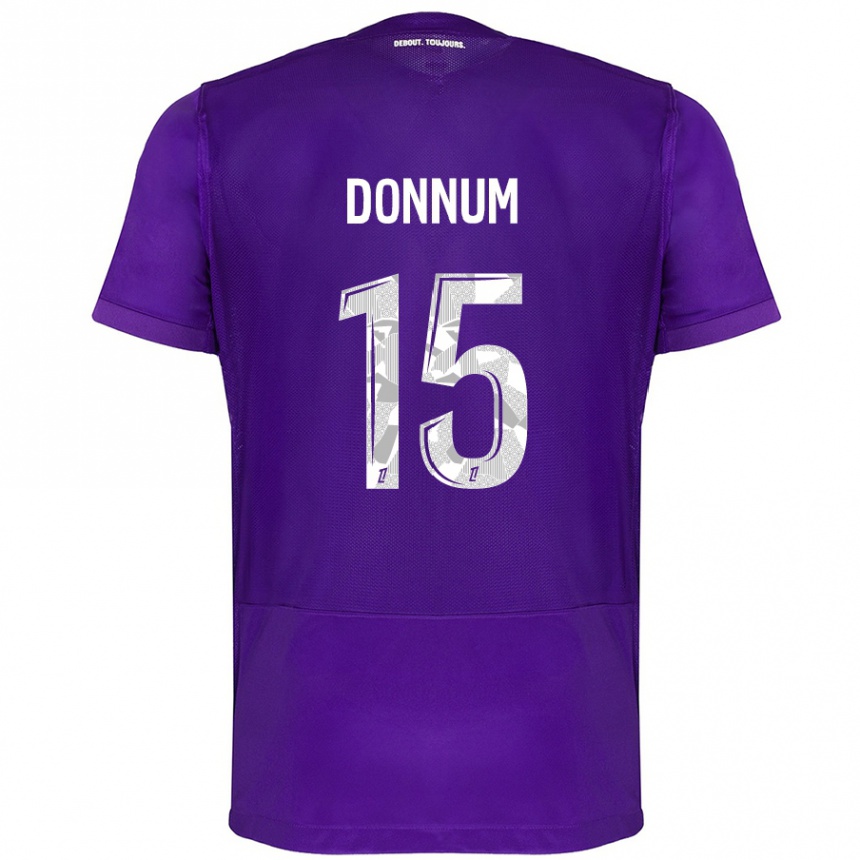 Kids Football Aron Dønnum #15 Purple White Home Jersey 2024/25 T-Shirt