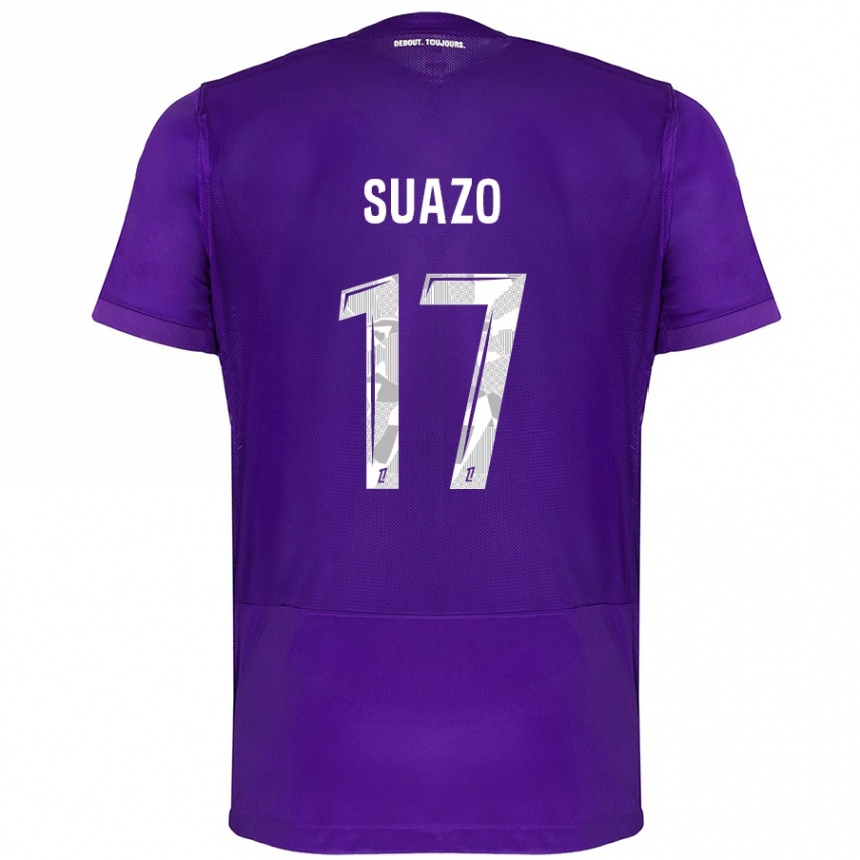 Kids Football Gabriel Suazo #17 Purple White Home Jersey 2024/25 T-Shirt