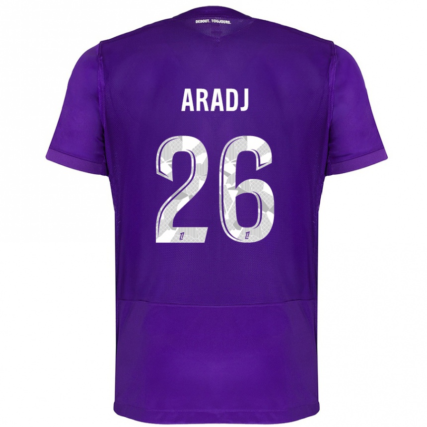 Kids Football Ylies Aradj #26 Purple White Home Jersey 2024/25 T-Shirt