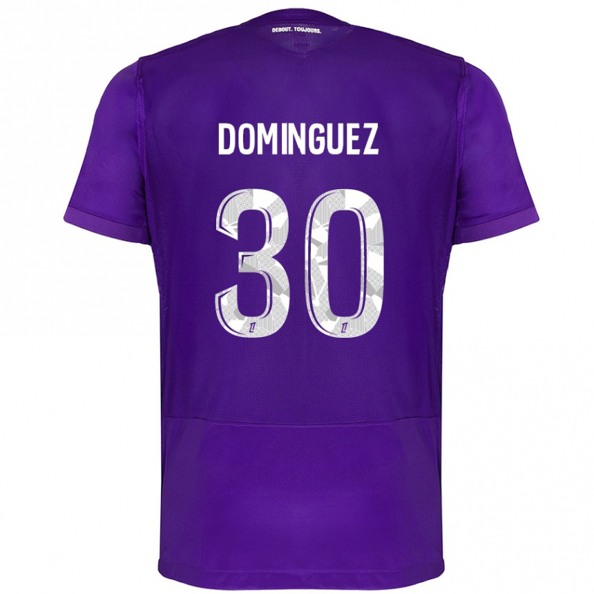 Kids Football Álex Domínguez #30 Purple White Home Jersey 2024/25 T-Shirt