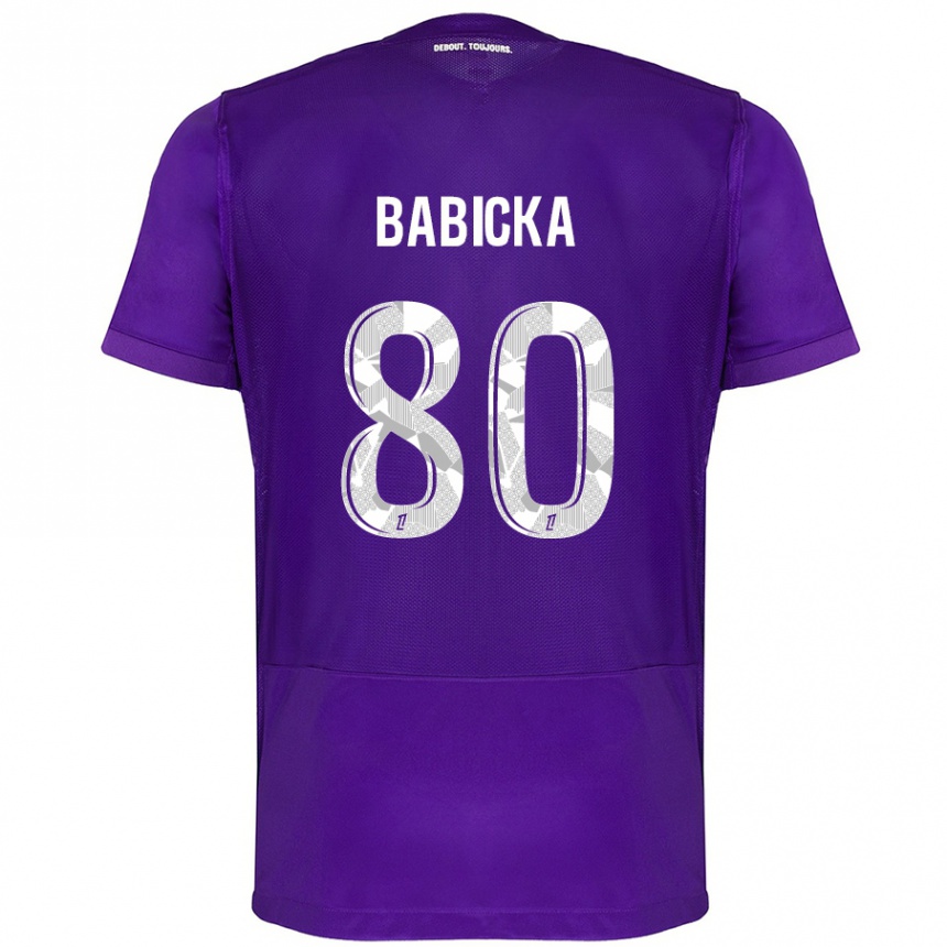 Kids Football Shavy Babicka #80 Purple White Home Jersey 2024/25 T-Shirt