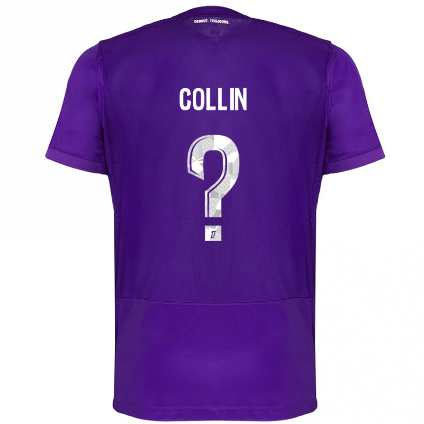 Kids Football Théo Collin #0 Purple White Home Jersey 2024/25 T-Shirt