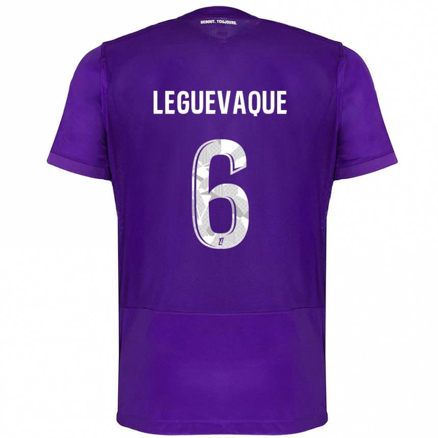 Kids Football Laurie Leguevaque #6 Purple White Home Jersey 2024/25 T-Shirt