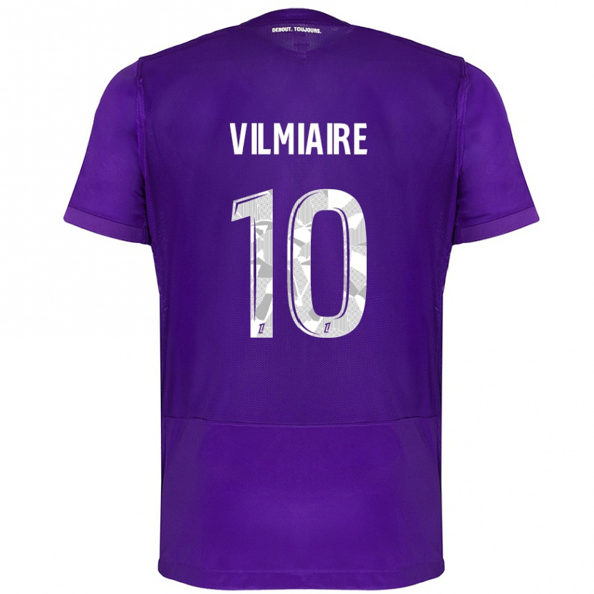 Kids Football Kelly Vilmiaire #10 Purple White Home Jersey 2024/25 T-Shirt