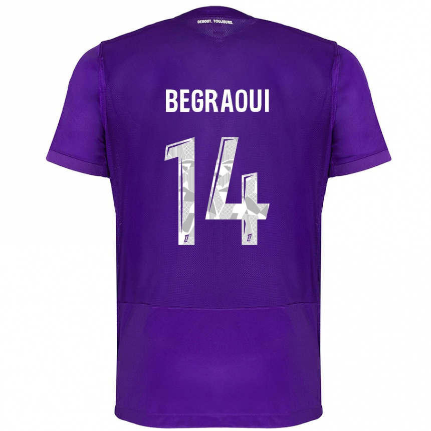 Kids Football Yanis Begraoui #14 Purple White Home Jersey 2024/25 T-Shirt