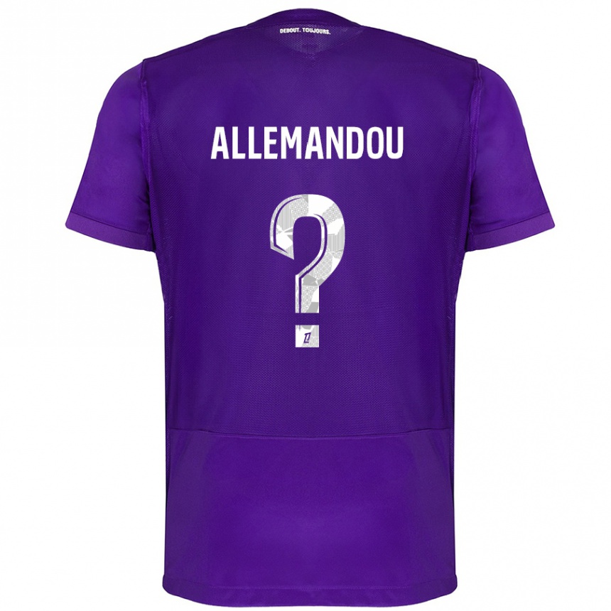 Kids Football Teddy Allemandou #0 Purple White Home Jersey 2024/25 T-Shirt