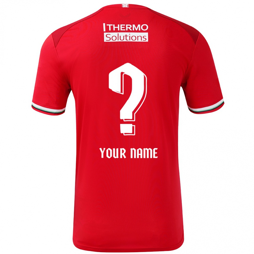 Kids Football Your Name #0 Red White Home Jersey 2024/25 T-Shirt