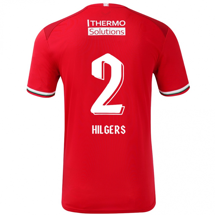 Kids Football Mees Hilgers #2 Red White Home Jersey 2024/25 T-Shirt