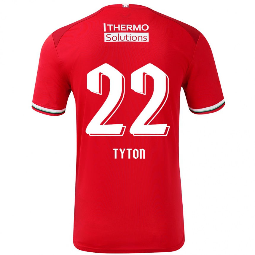 Kids Football Przemyslaw Tyton #22 Red White Home Jersey 2024/25 T-Shirt