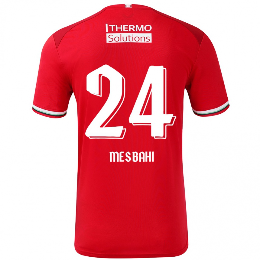 Kids Football Juliën Mesbahi #24 Red White Home Jersey 2024/25 T-Shirt