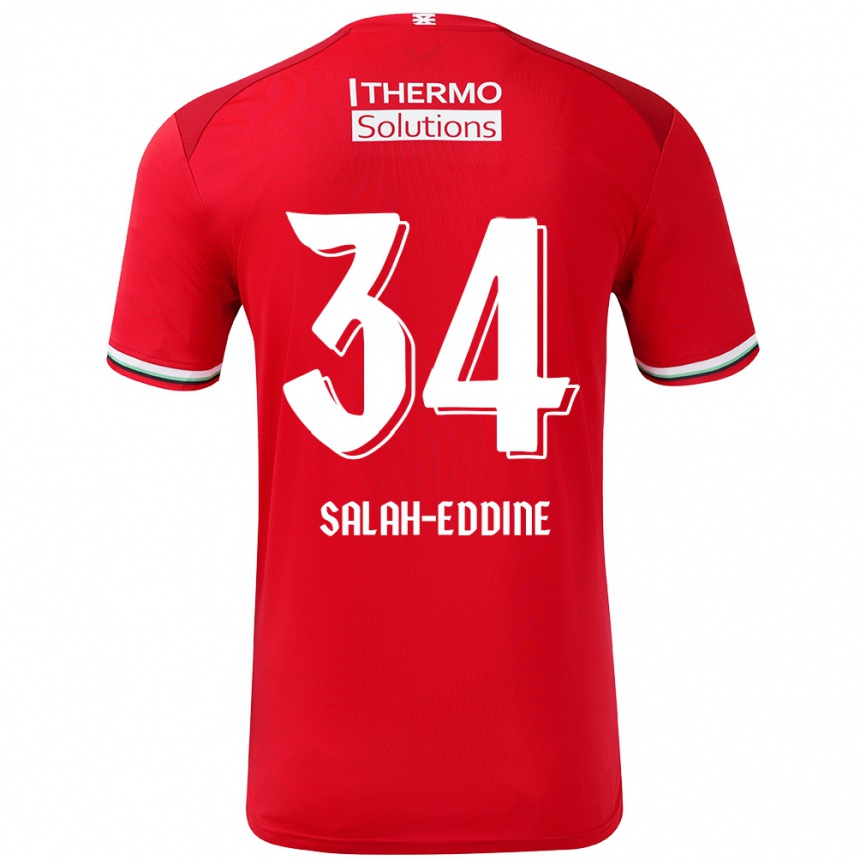 Kids Football Anass Salah-Eddine #34 Red White Home Jersey 2024/25 T-Shirt