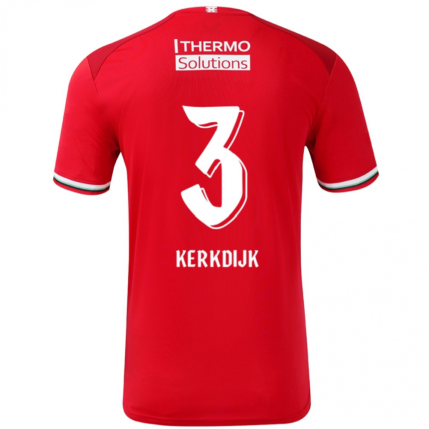 Kids Football Danique Kerkdijk #3 Red White Home Jersey 2024/25 T-Shirt