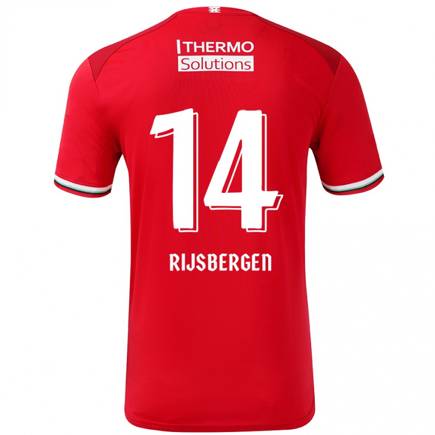 Kids Football Liz Rijsbergen #14 Red White Home Jersey 2024/25 T-Shirt