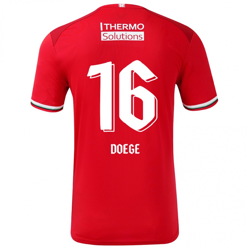 Kids Football Leonie Doege #16 Red White Home Jersey 2024/25 T-Shirt