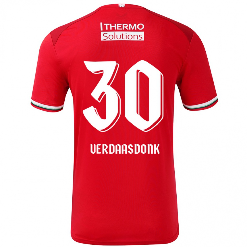 Kids Football Suus Verdaasdonk #30 Red White Home Jersey 2024/25 T-Shirt