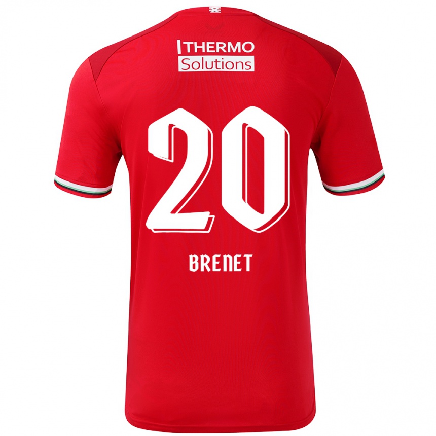 Kids Football Joshua Brenet #20 Red White Home Jersey 2024/25 T-Shirt