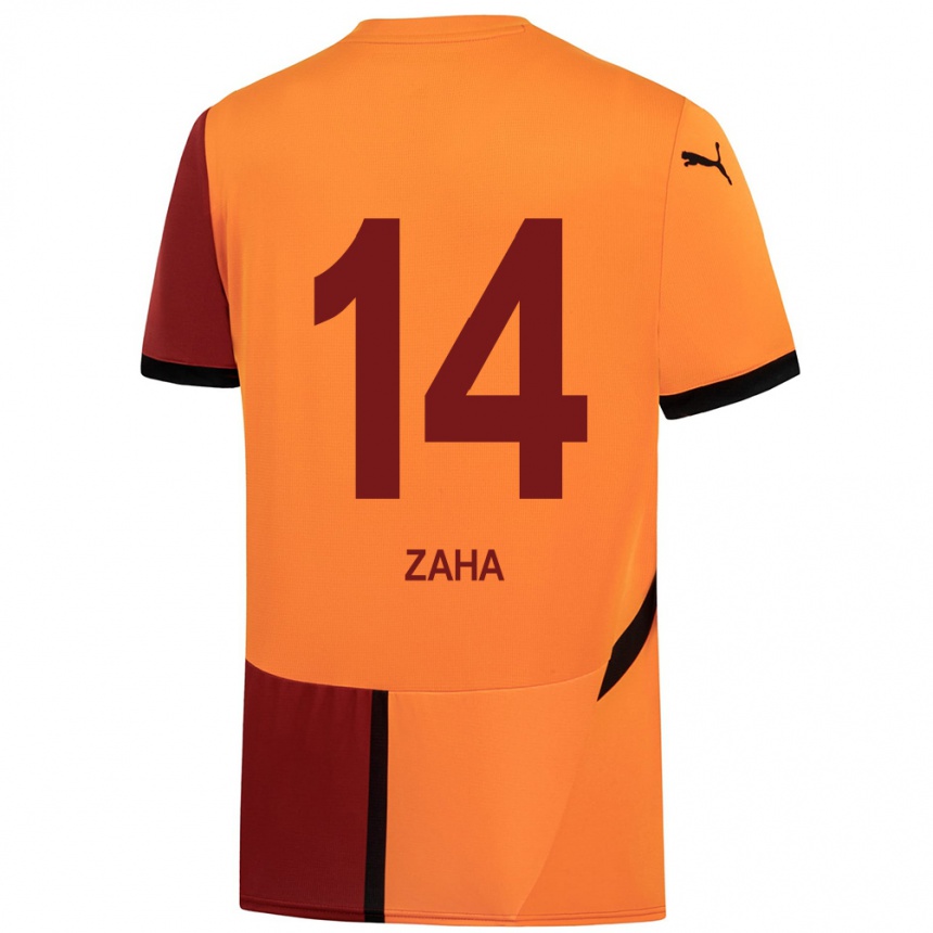 Kids Football Wilfried Zaha #14 Yellow Red Home Jersey 2024/25 T-Shirt