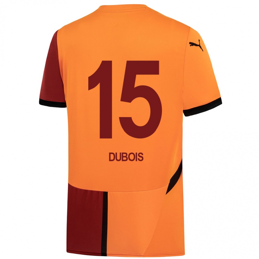 Kids Football Léo Dubois #15 Yellow Red Home Jersey 2024/25 T-Shirt