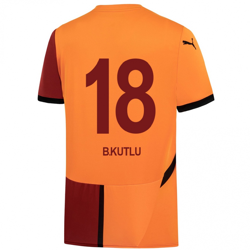 Kids Football Berkan Kutlu #18 Yellow Red Home Jersey 2024/25 T-Shirt