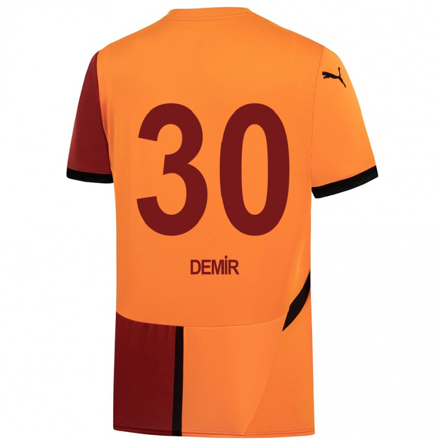 Kids Football Yusuf Demir #30 Yellow Red Home Jersey 2024/25 T-Shirt