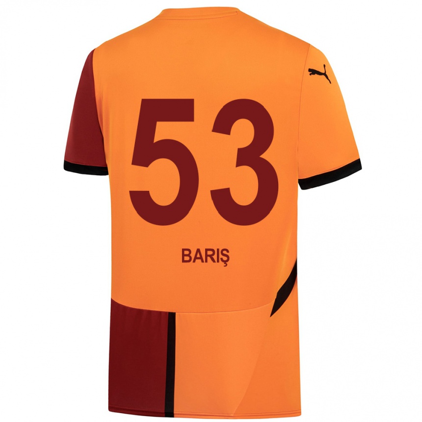 Kids Football Barış Alper Yılmaz #53 Yellow Red Home Jersey 2024/25 T-Shirt