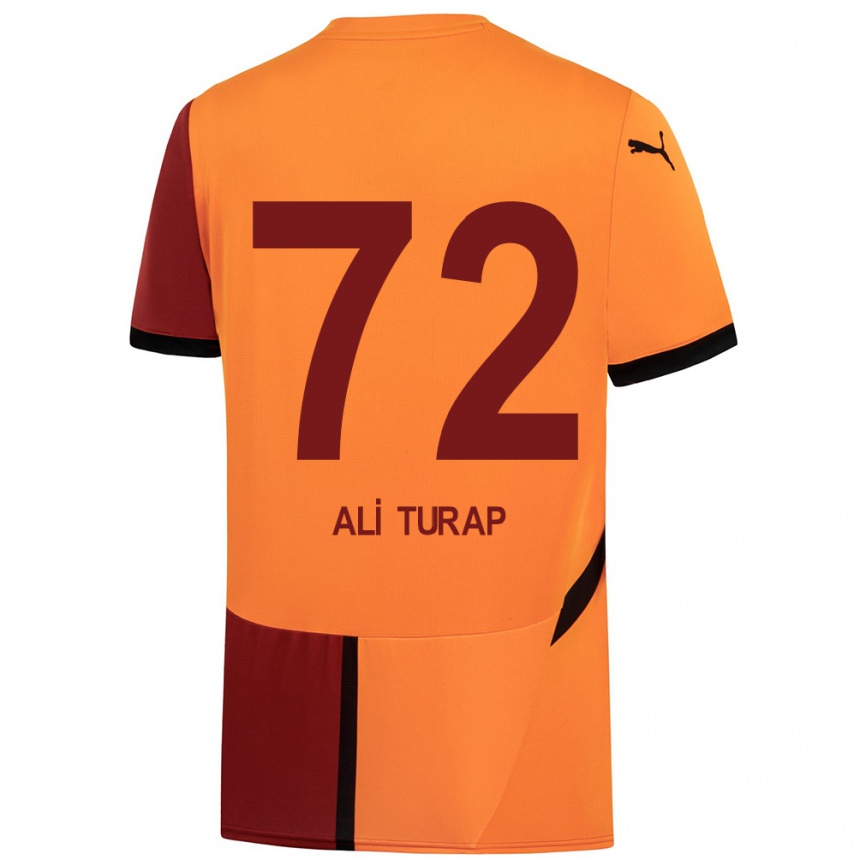 Kids Football Ali Turap Bülbül #72 Yellow Red Home Jersey 2024/25 T-Shirt