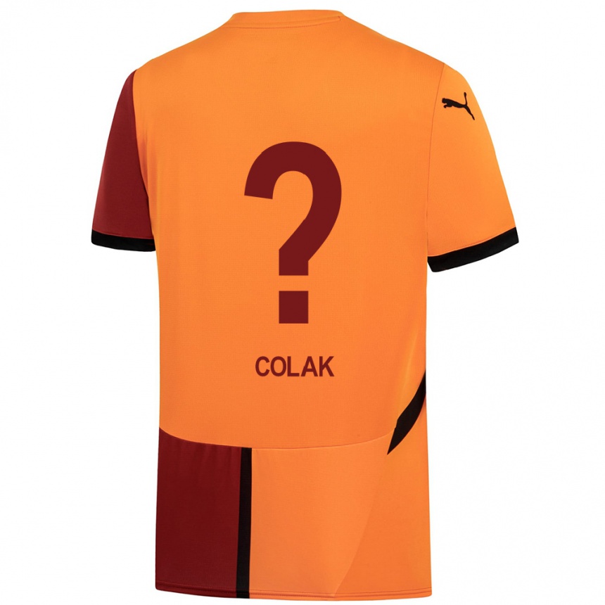 Kids Football Yiğit Çolak #0 Yellow Red Home Jersey 2024/25 T-Shirt