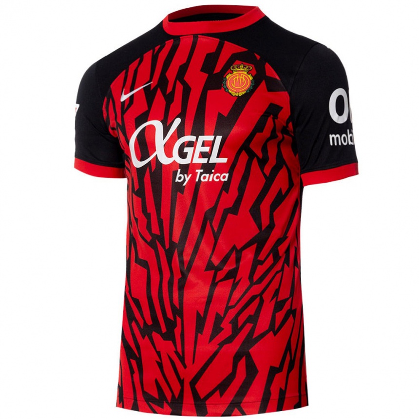 Kids Football Marc López #0 Black Red Home Jersey 2024/25 T-Shirt