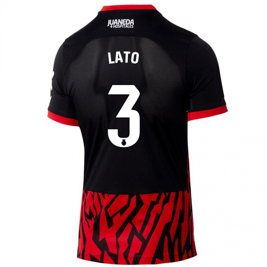 Kids Football Toni Lato #3 Black Red Home Jersey 2024/25 T-Shirt