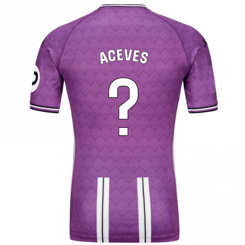 Kids Football Álvaro Aceves #0 Purple White Home Jersey 2024/25 T-Shirt