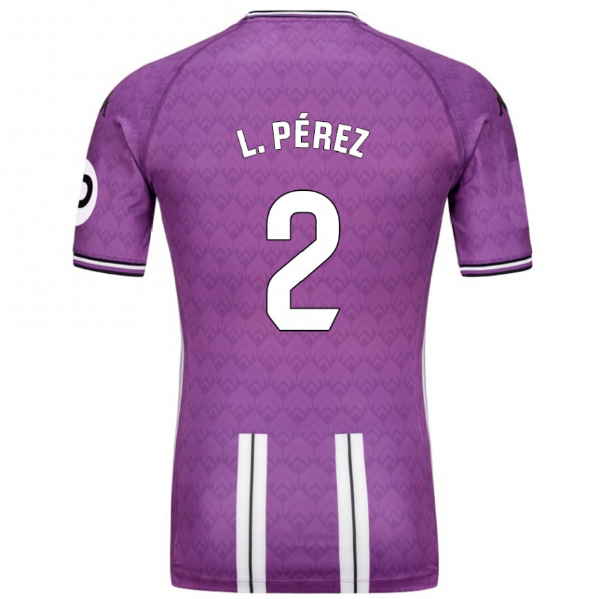 Kids Football Luis Pérez #2 Purple White Home Jersey 2024/25 T-Shirt