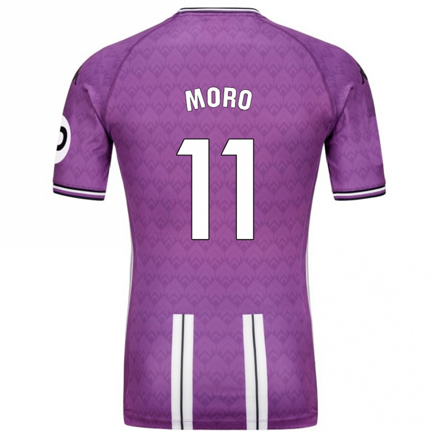 Kids Football Raúl Moro #11 Purple White Home Jersey 2024/25 T-Shirt