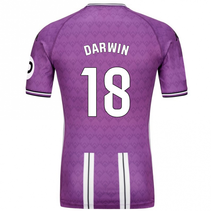 Kids Football Darwin Machís #18 Purple White Home Jersey 2024/25 T-Shirt