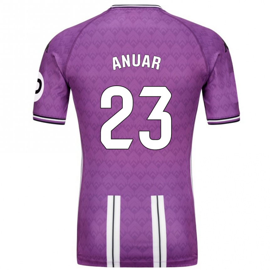 Kids Football Anuar #23 Purple White Home Jersey 2024/25 T-Shirt