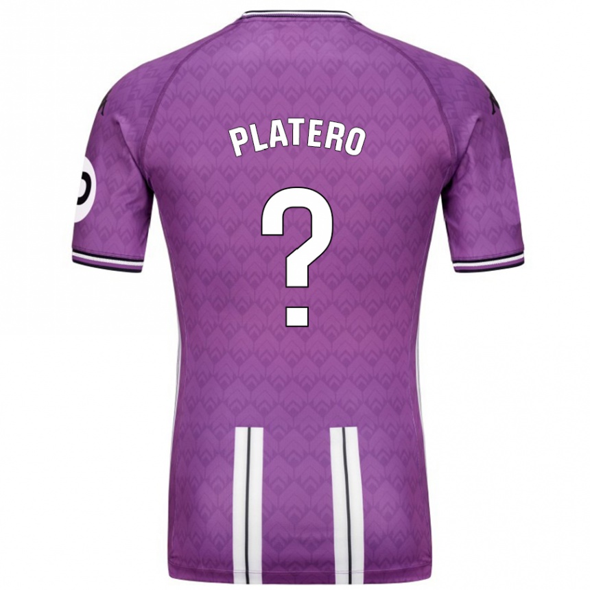 Kids Football Miguel Platero #0 Purple White Home Jersey 2024/25 T-Shirt