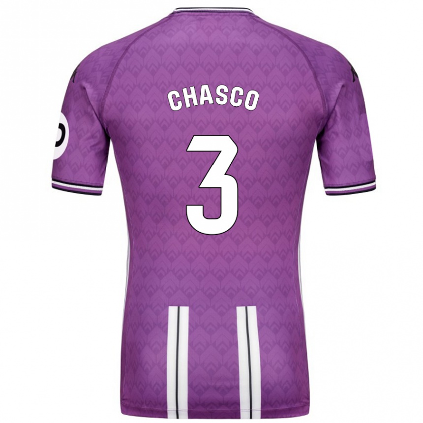 Kids Football Raúl Chasco #3 Purple White Home Jersey 2024/25 T-Shirt