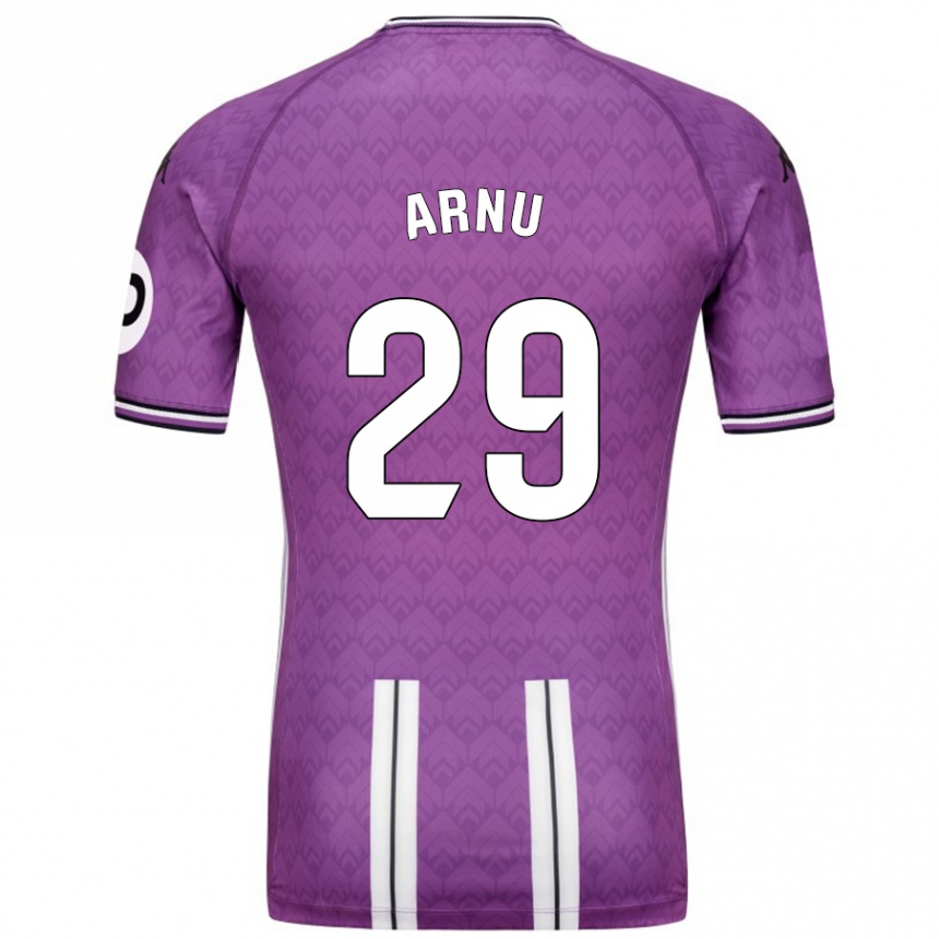 Kids Football Adrián Arnu #29 Purple White Home Jersey 2024/25 T-Shirt