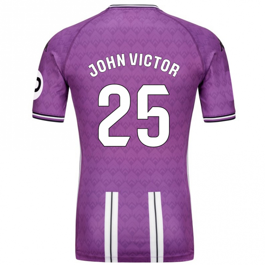 Kids Football John Victor #25 Purple White Home Jersey 2024/25 T-Shirt