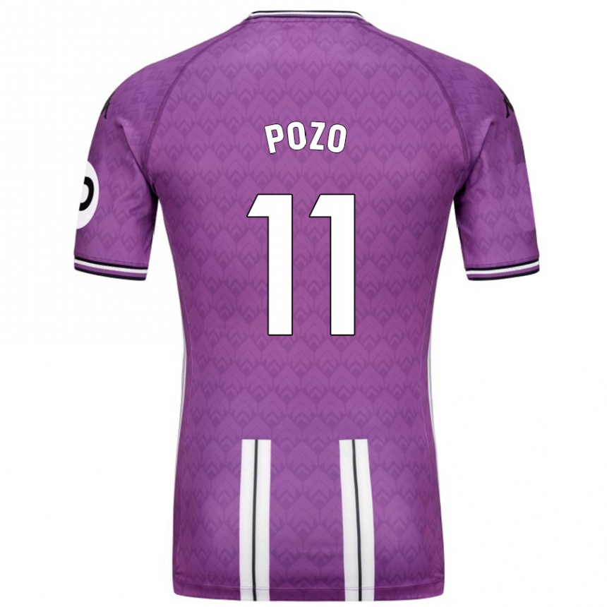 Kids Football Manuel Pozo #11 Purple White Home Jersey 2024/25 T-Shirt