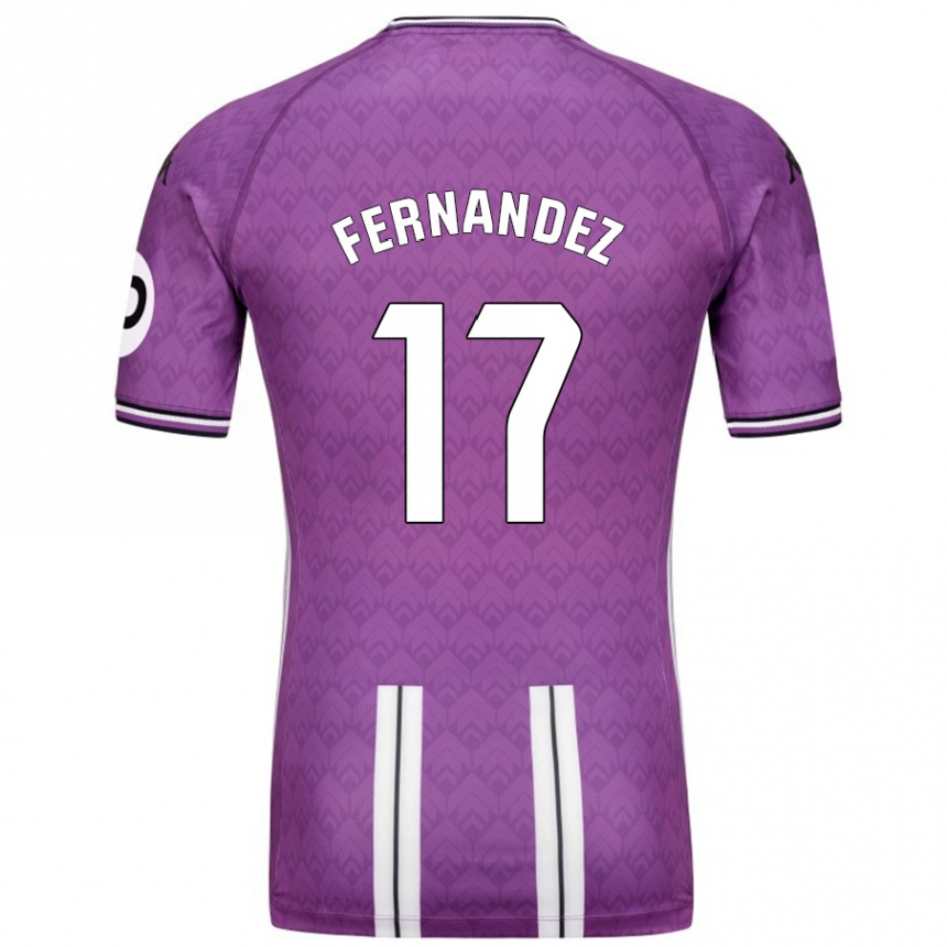 Kids Football Dani Fernández #17 Purple White Home Jersey 2024/25 T-Shirt