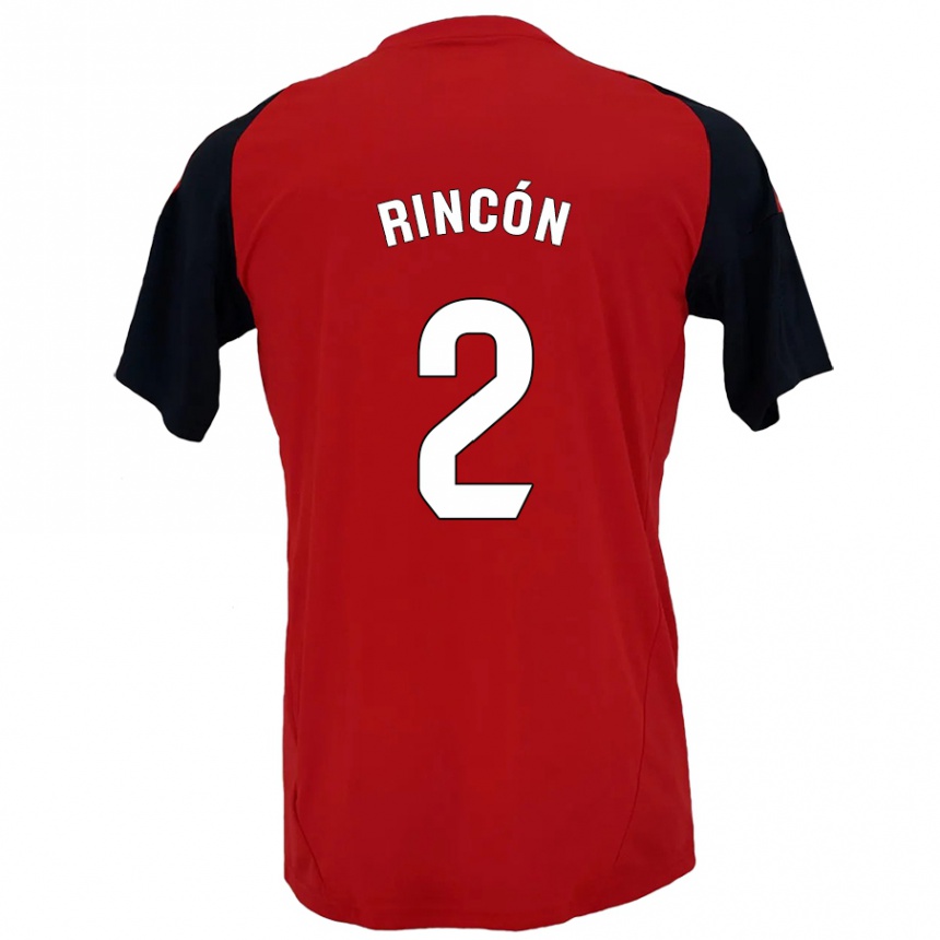 Kids Football Hugo Rincón #2 Red Black Home Jersey 2024/25 T-Shirt