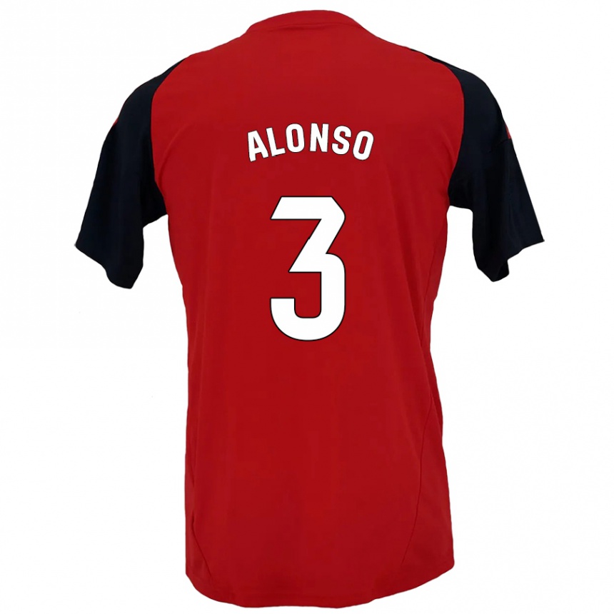 Kids Football Julio Alonso #3 Red Black Home Jersey 2024/25 T-Shirt